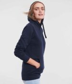 Russell Athletic Ladies Authentic Hooded Sweatshirt in French Navy, side view