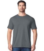 Gildan SoftStyle Adult T-Shirt in Charcoal, worn by a model