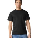 GD21 Gildan Hammer Heavyweight T-Shirt – Black (model, front)