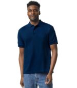 Gildan GD40 DryBlend jersey polo shirt in Navy, worn by a model
