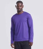 JC002 AWDis Cool Long Sleeve Wicking T-Shirt – Purple (model, front)
