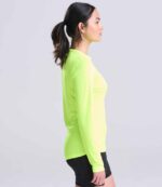 JC012 AWDis Ladies Cool Long Sleeve T-Shirt – Electric Yellow (model, side)