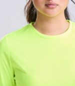 JC012 AWDis Ladies Cool Long Sleeve T-Shirt – Electric Yellow (model, detail)