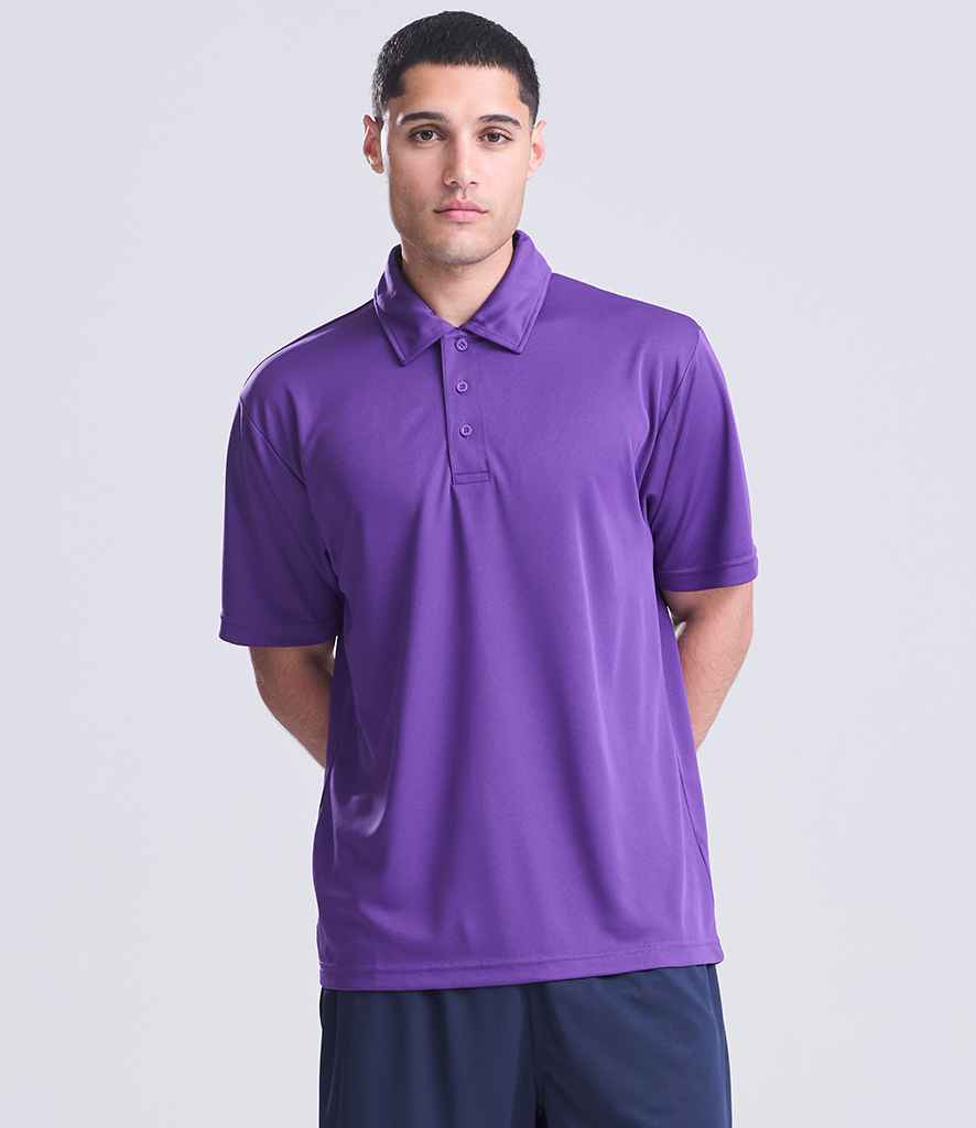 AWDis JC040 Cool polo shirt in Purple, worn by a model