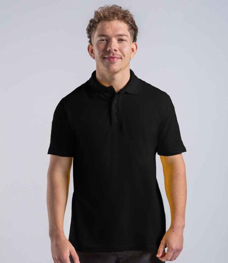 RX101 Pro RTX Pro Pique Polo Shirt – Black (model, front)