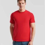 SS10 Fruit of the Loom Super Premium T-Shirt – Red (model, front)