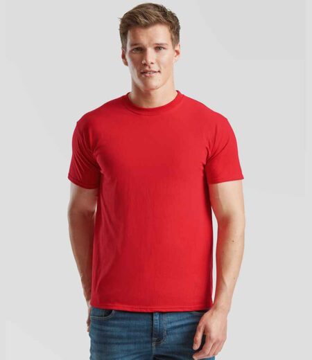 SS10 Fruit of the Loom Super Premium T-Shirt – Red (model, front)