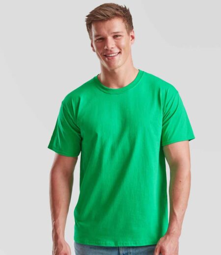 SS6 Fruit of the Loom Value T-Shirt – Kelly Green (model, front)