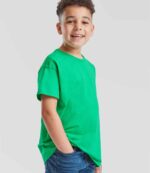 SS6B Fruit of the Loom Kids Value T-Shirt – Kelly Green (model, front)