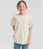 SS6B Fruit of the Loom Kids Value T-Shirt – Natural (model, front)