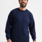 UC201 Uneek Heavyweight Sweatshirt – Navy (model, front)