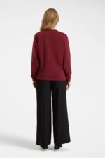 UC203 Uneek Classic Sweatshirt – Maroon (model, back)
