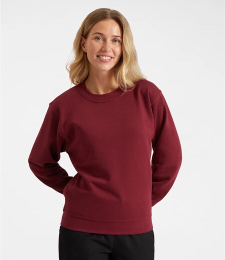 UC203 Uneek Classic Sweatshirt – Maroon (model, front)