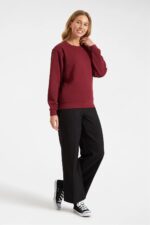 UC203 Uneek Classic Sweatshirt – Maroon (model, front full length)