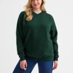 UC204 Uneek Classic V Neck Sweatshirt – Bottle Green (model, front)